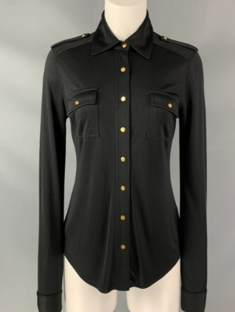 Tory Burch 100% Silk Utility/ Safari Blouse